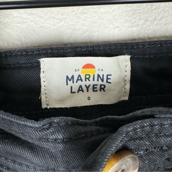 Marine Layer High Waist Bridget Slim Wide Leg Crop Pants Black Women’s Size 0 - Picture 3 of 7